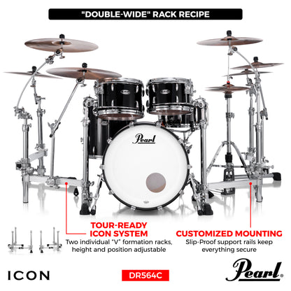 Pearl ICON Twin Low-Rise Folding Side Racks Curved Drum Rack DR-564C