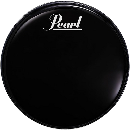 Pearl Black Bass Drum Front Head w/ Pearl Logo 22" EB-22BDPL