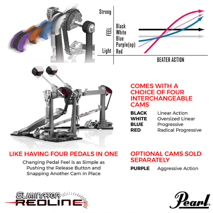 Pearl  Eliminator Pedal Radical Progressive Action Cam - (Red) CAMT-RD