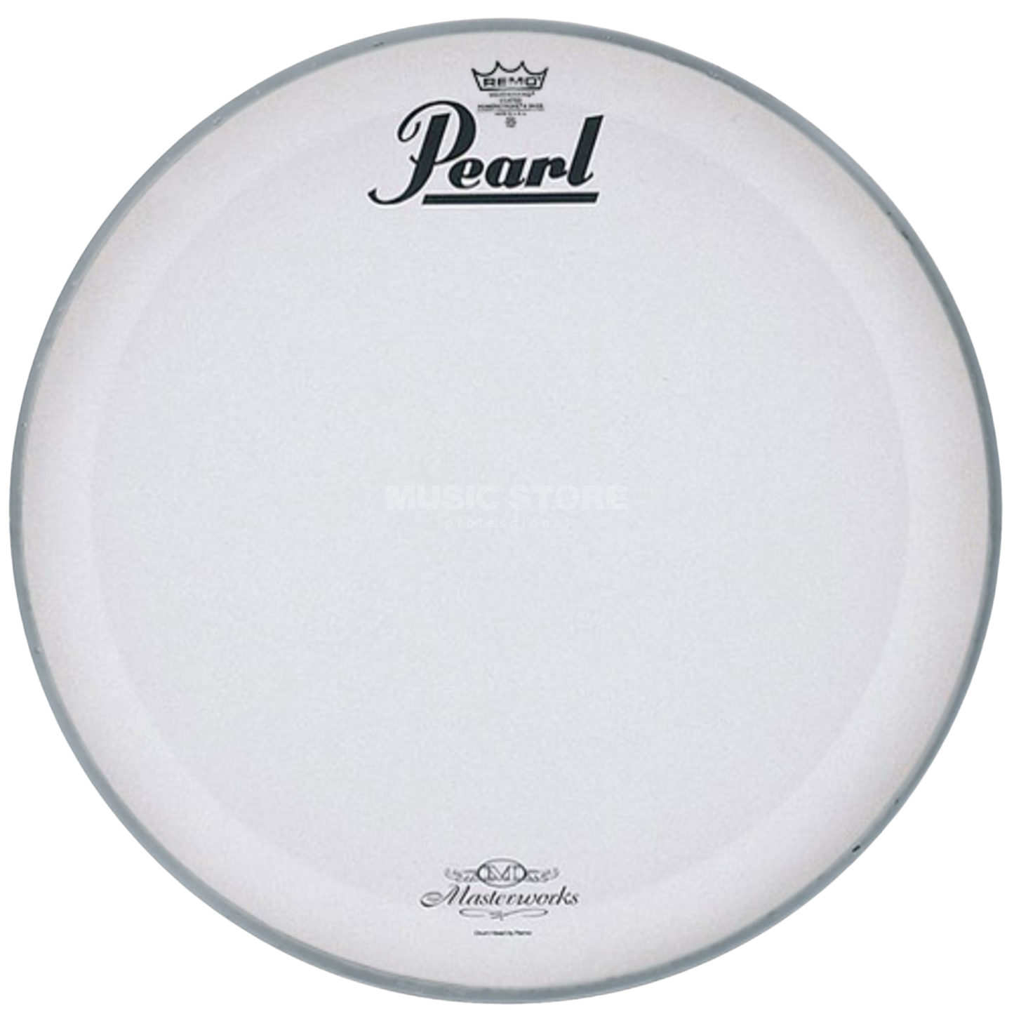 Pearl White Coated Bass Drum Front Head Remo P3 w/ Pearl & Masterworks Logo 22" MWH-22PL