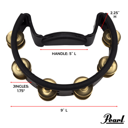 Pearl QuickMount Tambourine Double Row Brass Jingles PTM-10GHX