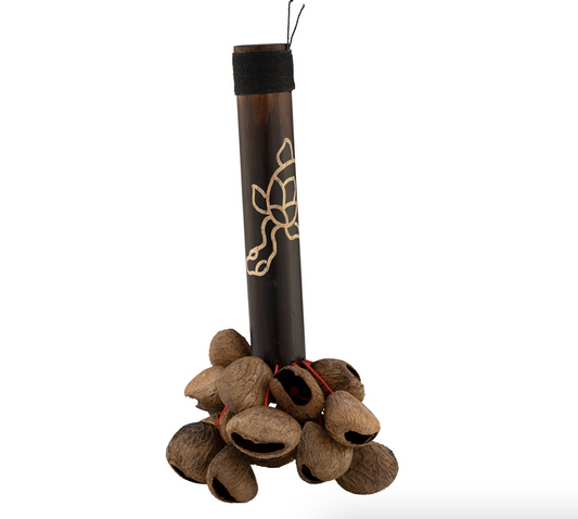 Pearl Pangi Nut Shaker with Bamboo Handle PBPGBH12