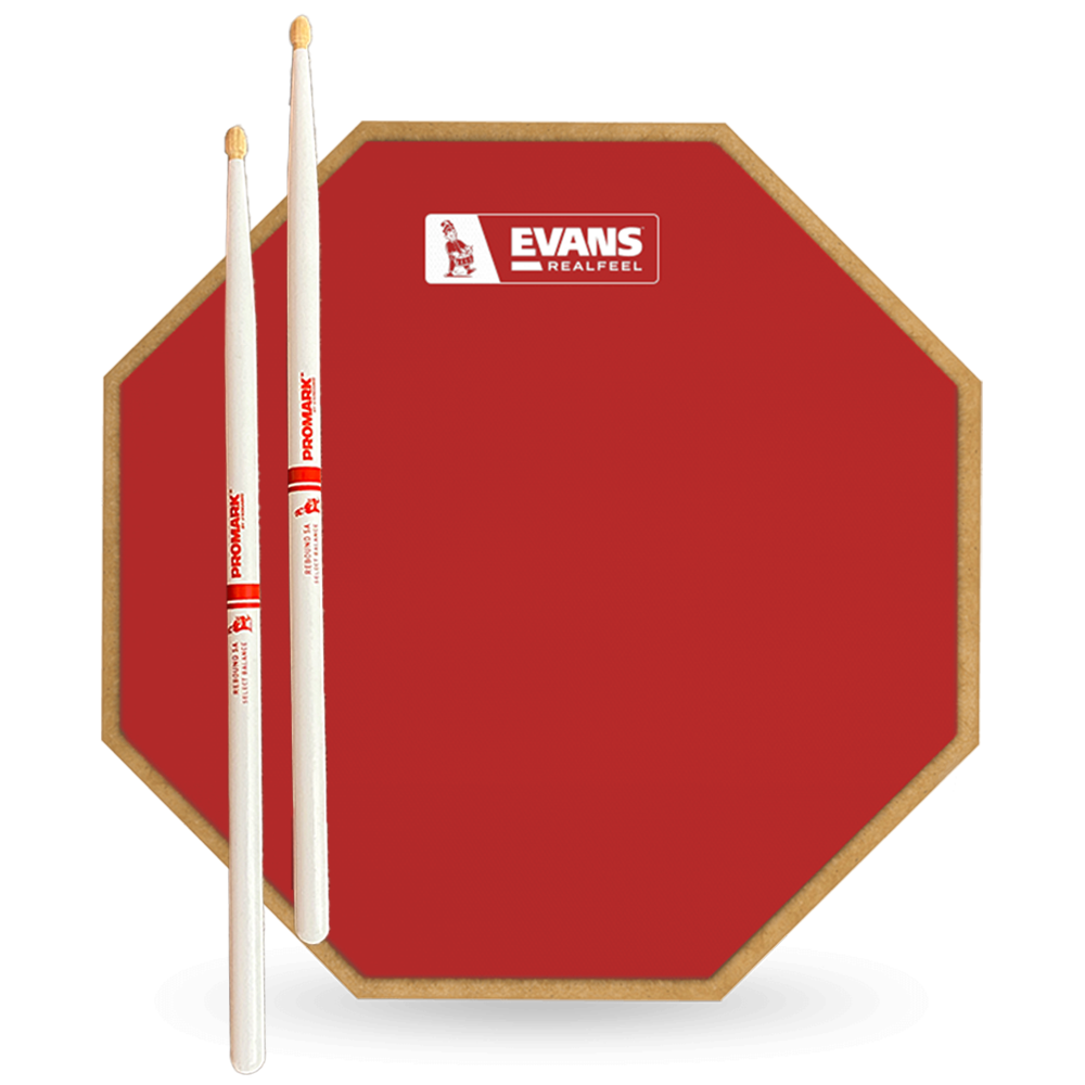 Evans RealFeel 12" PAD RED RB5A BUNDLE