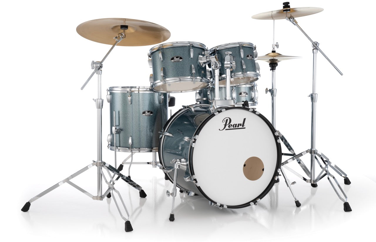 Pearl Drums Roadshow series complete 5 pc drumset with 22" kick drum including 3 cymbals, hardware and throne RS-525-S-B-C-C