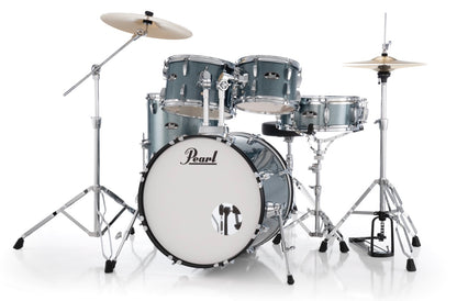 Pearl Drums Roadshow series complete 5 pc drumset with 22" kick drum including 3 cymbals, hardware and throne RS-525-S-B-C-C