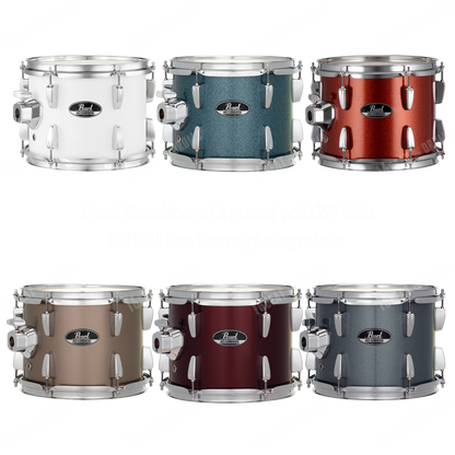 Pearl Drums Roadshow series complete 5 pc drumset with 22" kick drum including 3 cymbals, hardware and throne RS-525-S-B-C-C