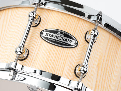 Pearl StaveCraft Ashwood w/ Makha DadoLoc Snare Drum, Hand Rubbed Natural Ash 14"x6.5" SCD1465AW