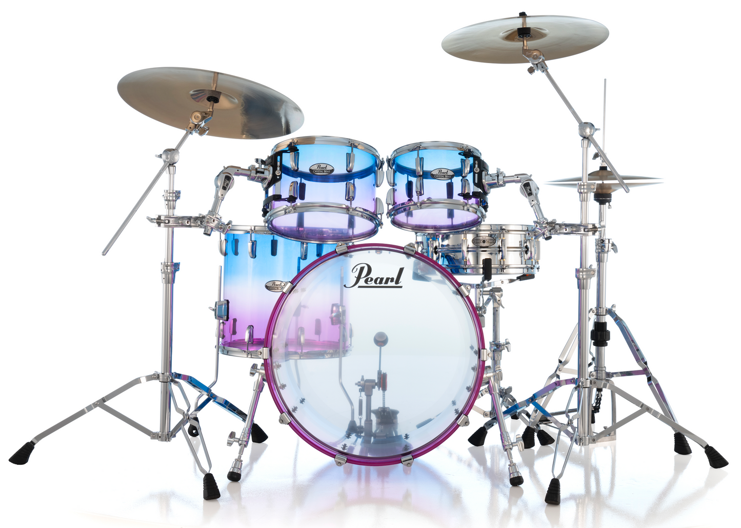 Pearl Drums Crystal Beat Seamless Acrylic in Cotton Candy CRB-5-Pc-Complete-20/C#734