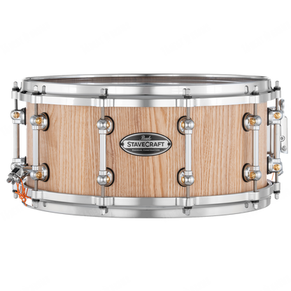 Pearl StaveCraft Ashwood w/ Makha DadoLoc Snare Drum, Hand Rubbed Natural Ash 14"x6.5" SCD1465AW