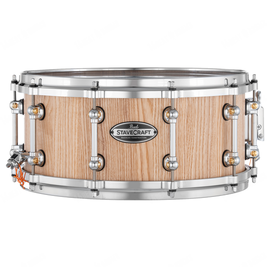 Pearl StaveCraft Ashwood w/ Makha DadoLoc Snare Drum, Hand Rubbed Natural Ash 14"x6.5" SCD1465AW