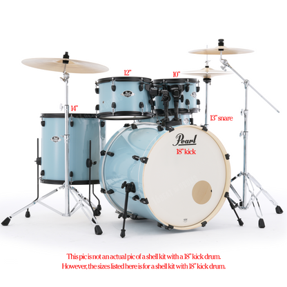 Pearl Drums Export series complete 5 pc drum shell set w/ Black Hardware with 18" kick EXX-785-PN-C