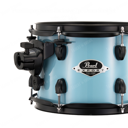 Pearl Drums Export series complete 7 pc drum shell set with 22" kick drum in Daphne Blue w/ Black Hardware EXX-727-S-P-N-C-869