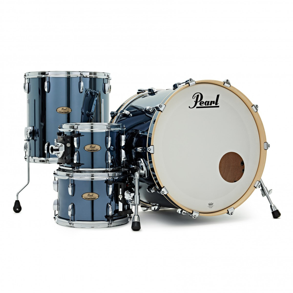 Pearl SESSION STUDIO SELECT series in Black Mirror Chrome, complete 5 piece shell set including matching snare drum