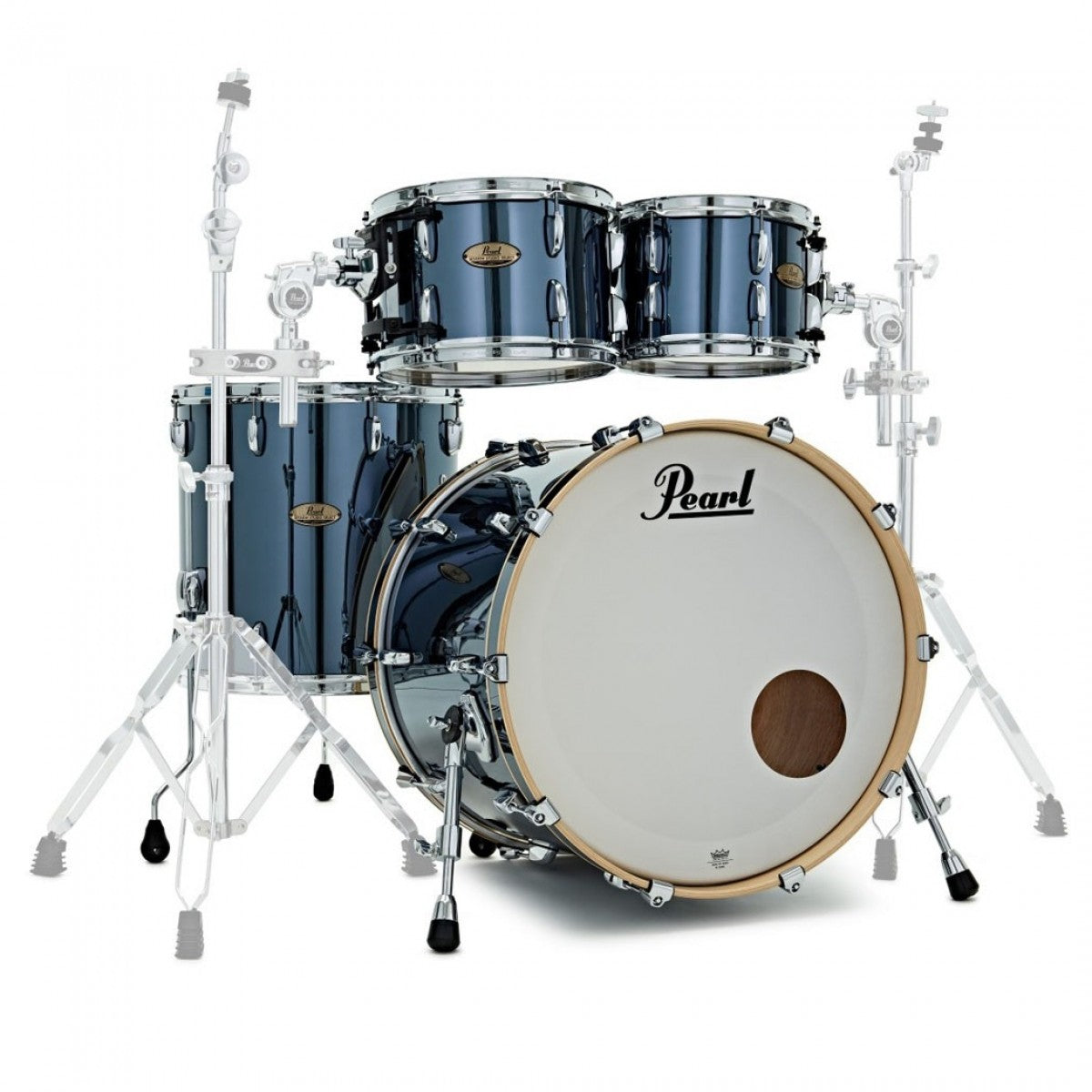 Pearl SESSION STUDIO SELECT series in Black Mirror Chrome, complete 5 piece shell set including matching snare drum