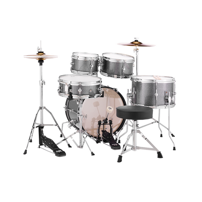 Pearl ROADSHOW JR. 5pc Drum Kit (16" kick) w/ Hardware+Throne+Cymbals (1x 14HH /1x 16CR), GRINDSTONE SPARKLE