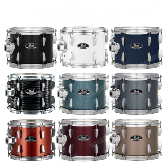 Pearl Drums Roadshow series complete 5 pc drumset with 22" kick drum with hardware and throne RS-525-S-B-C