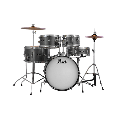 Pearl ROADSHOW JR. 5pc Drum Kit (16" kick) w/ Hardware+Throne+Cymbals (1x 14HH /1x 16CR), GRINDSTONE SPARKLE