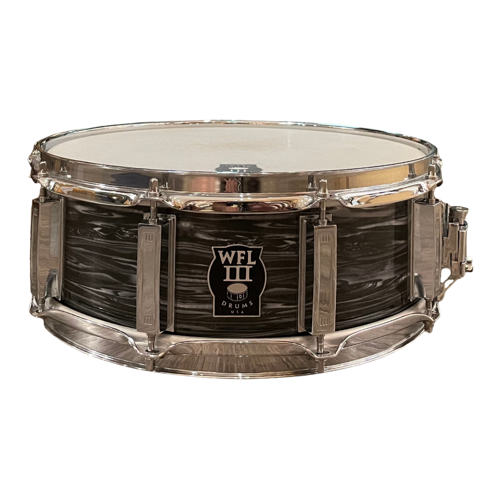 WFL3 Maple Snare Drum - Black Oyster 5"x14" Chrome Lugs S1 throwoff b1