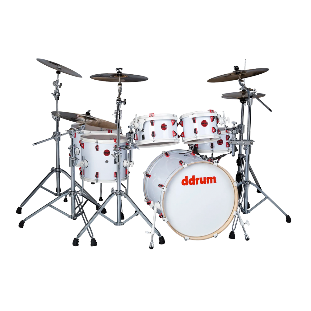 Ddrum Box ddrum All Birch Drum Set Shell Pack - White Wrap 6 pc Complete 3 Box ...